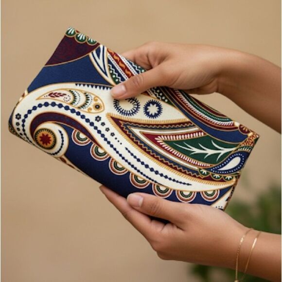 Handbags - Ethnic African Print Cloth Colorful Paisley Clutch Bag